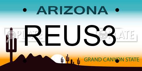 REUS3 Arizona License Plate