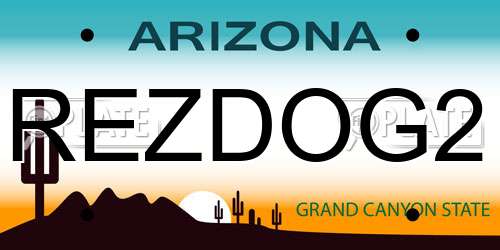 REZDOG2 Arizona License Plate