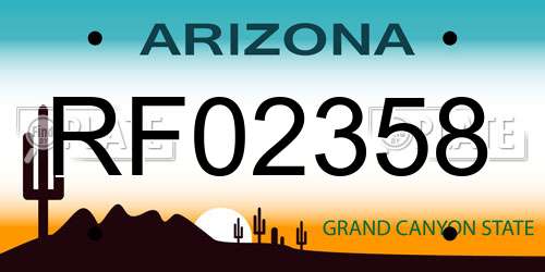 RF02358 Arizona License Plate