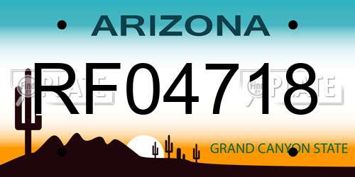 RF04718 Arizona License Plate