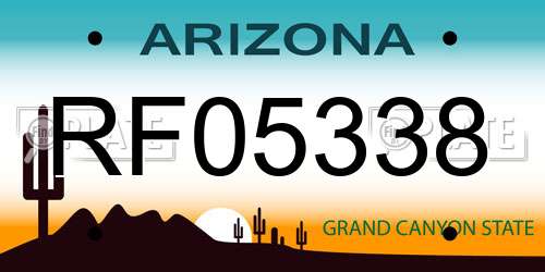 RF05338 Arizona License Plate