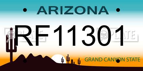 RF11301 Arizona License Plate