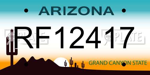 RF12417 Arizona License Plate