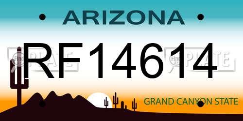 RF14614 Arizona License Plate