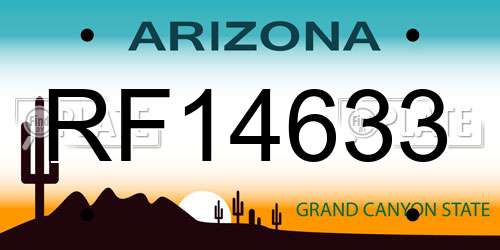 RF14633 Arizona License Plate