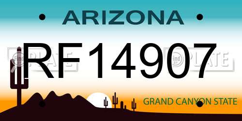 RF14907 Arizona License Plate
