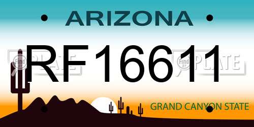 RF16611 Arizona License Plate
