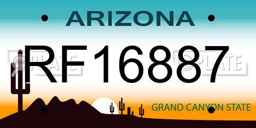 RF16887 Arizona License Plate