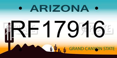 RF17916 Arizona License Plate