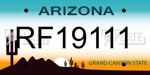 RF19111 Arizona License Plate