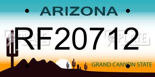 RF20712 Arizona License Plate