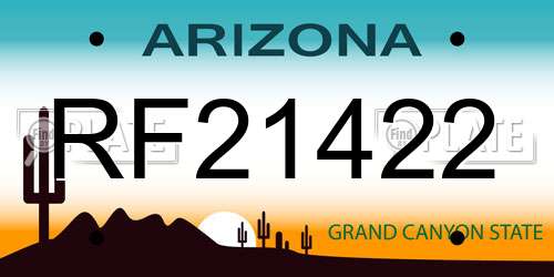 RF21422 Arizona License Plate