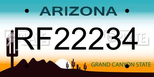 RF22234 Arizona License Plate