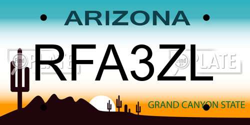 RFA3ZL Arizona License Plate