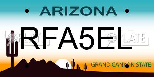 RFA5EL Arizona License Plate