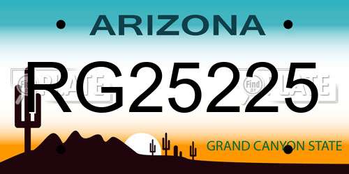 RG25225 Arizona License Plate