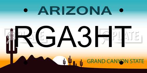 RGA3HT Arizona License Plate