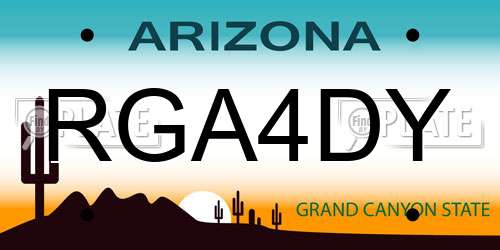 RGA4DY Arizona License Plate