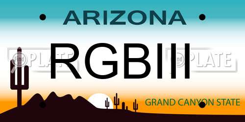 RGBIII Arizona License Plate