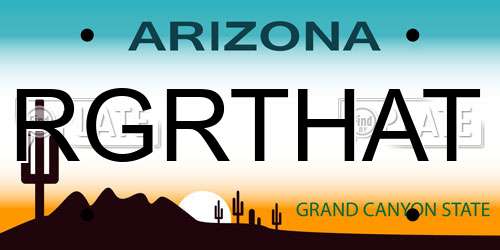 RGRTHAT Arizona License Plate