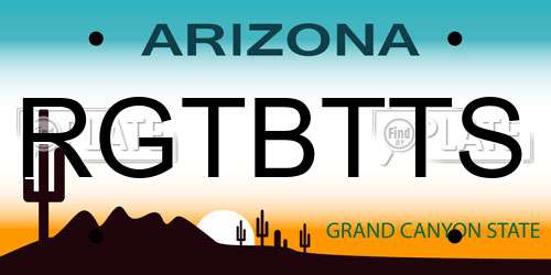 RGTBTTS Arizona License Plate