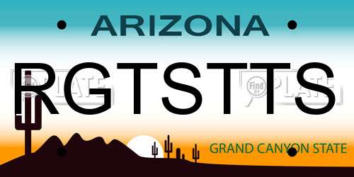 RGTSTTS Arizona License Plate