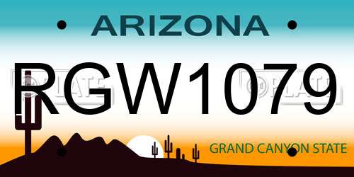 RGW1079 Arizona License Plate