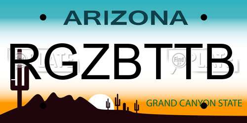 RGZBTTB Arizona License Plate