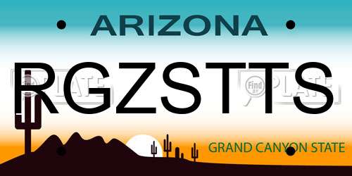 RGZSTTS Arizona License Plate