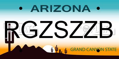 RGZSZZB Arizona License Plate