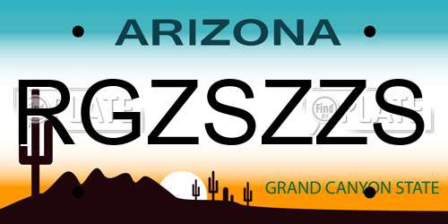 RGZSZZS Arizona License Plate