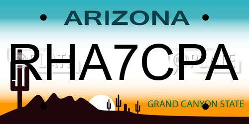 RHA7CPA Arizona License Plate