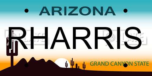 RHARRIS Arizona License Plate