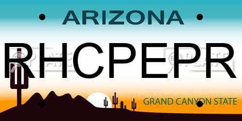 RHCPEPR Arizona License Plate