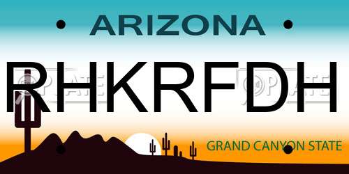 RHKRFDH Arizona License Plate