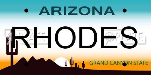 RHODES Arizona License Plate