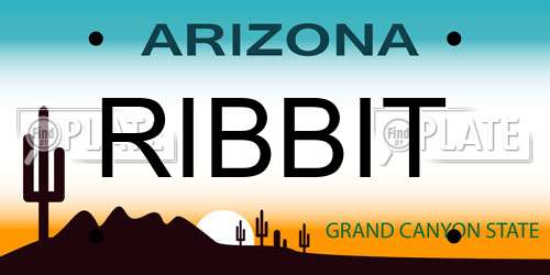 RIBBIT Arizona License Plate
