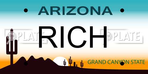 RICH Arizona License Plate