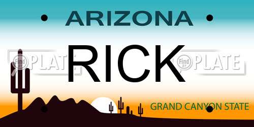 RICK Arizona License Plate