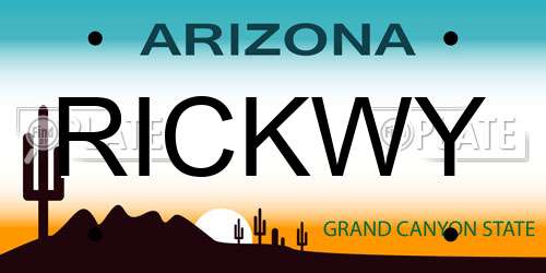 RICKWY Arizona License Plate