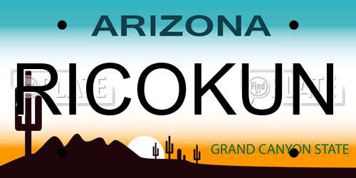 RICOKUN Arizona License Plate