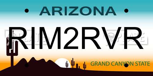 RIM2RVR Arizona License Plate