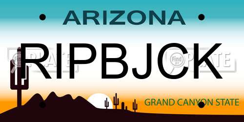 RIPBJCK Arizona License Plate