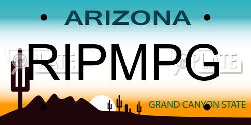 RIPMPG Arizona License Plate