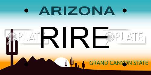 RIRE Arizona License Plate