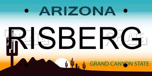 RISBERG Arizona License Plate