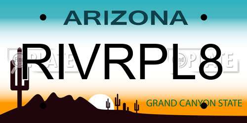 RIVRPL8 Arizona License Plate