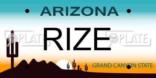 RIZE Arizona License Plate