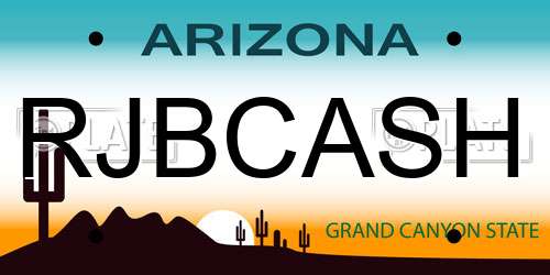 RJBCASH Arizona License Plate
