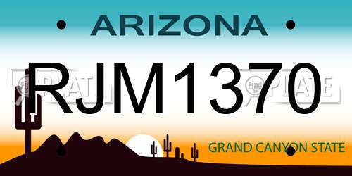RJM1370 Arizona License Plate